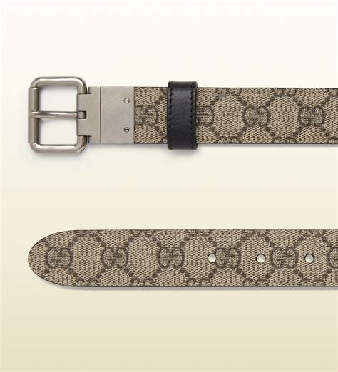 https www.ssense.com gucci belt|Gucci: Black GG Supreme Reversible Belt .